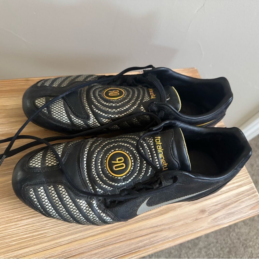 Nike Black and‎ Silver Total 90 Men's Soccer Cleats